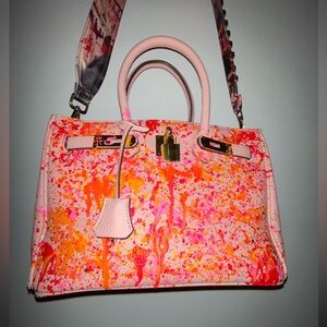 Anca Barbu bag tote hand painted by the artist pre-owned one-of-a-kind original